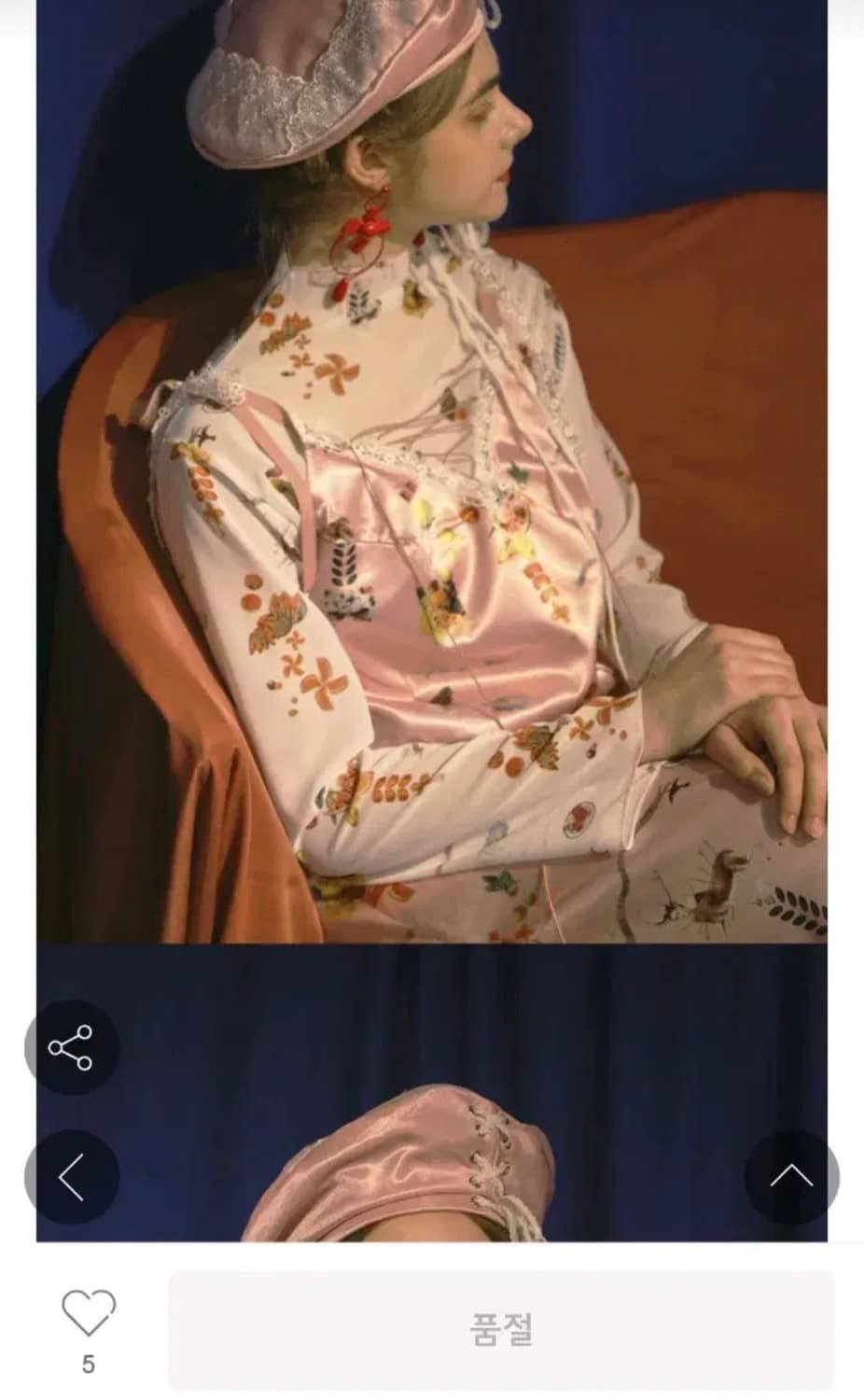 옥토버써드 프리다칼로 빈티지 쉬폰 코르셋 블라우스 상품이미지1