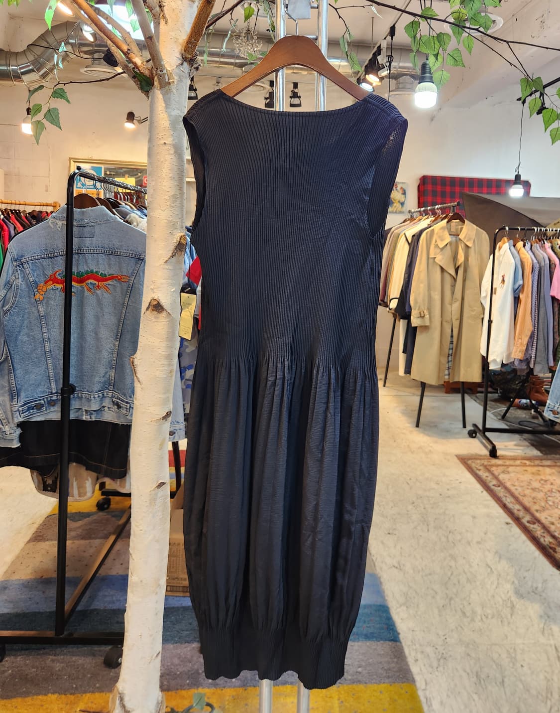 90s 제펜 민소매 플리츠 민소매 빈티지 원피스 미사용품 상품이미지6