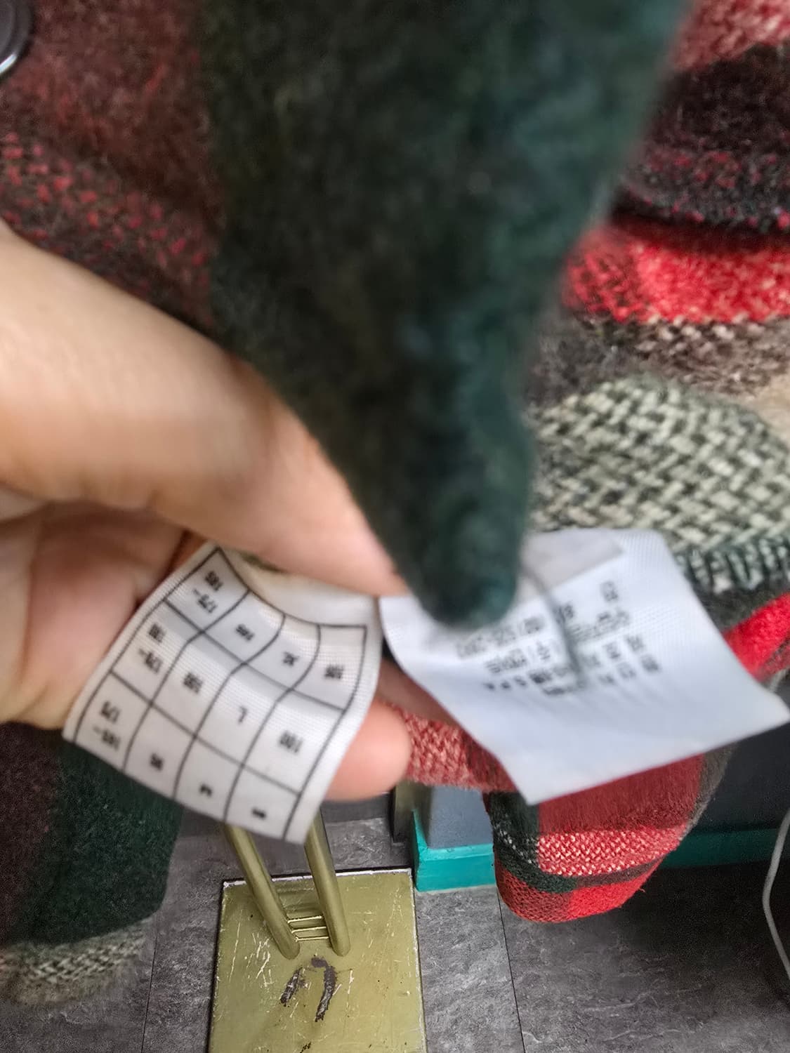 베네통 체크 모직 자켓 상품이미지5