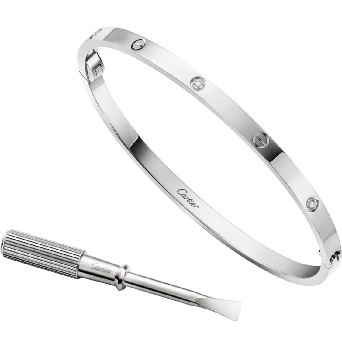 까르띠에 러브 팔찌 스몰(SM) 화이트골드 다이아6P 16호 상품이미지2