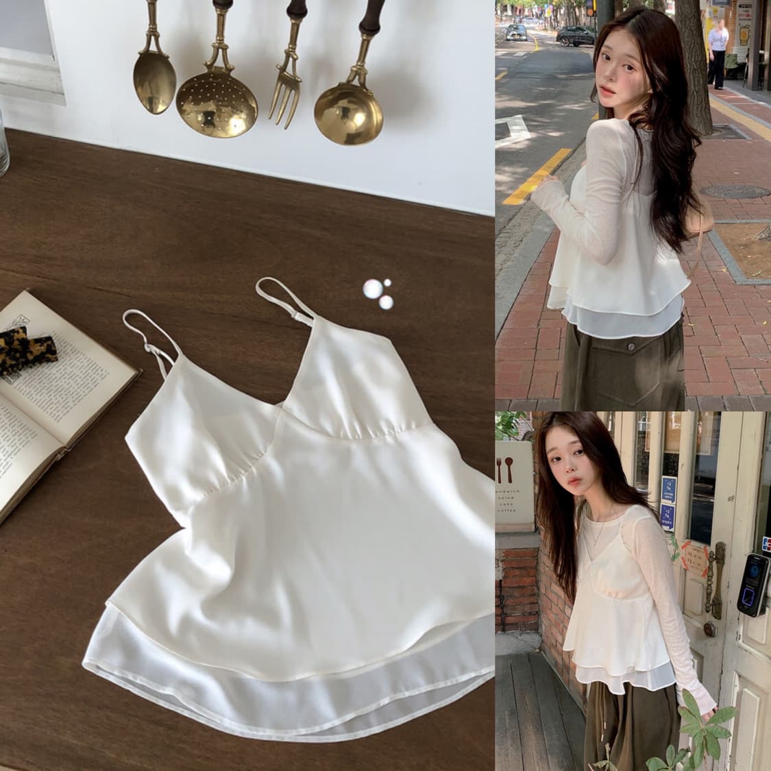 세리엔 새틴 실키 쉬폰 뷔스티에 새상품 상품이미지2