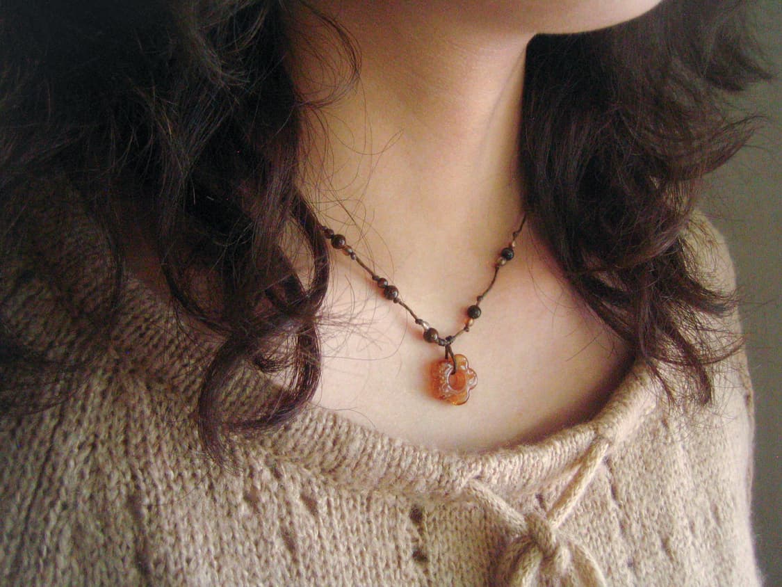 pumkin san-flower necklace 펌킨 산플라워 목걸이 상품이미지1