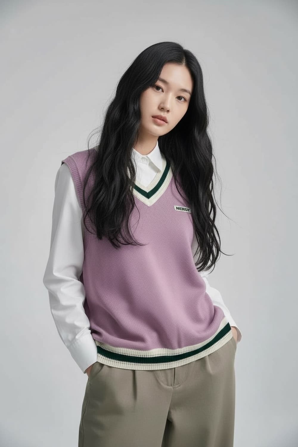 nerdy v넥 니트 베스트 조끼 M 상품이미지1