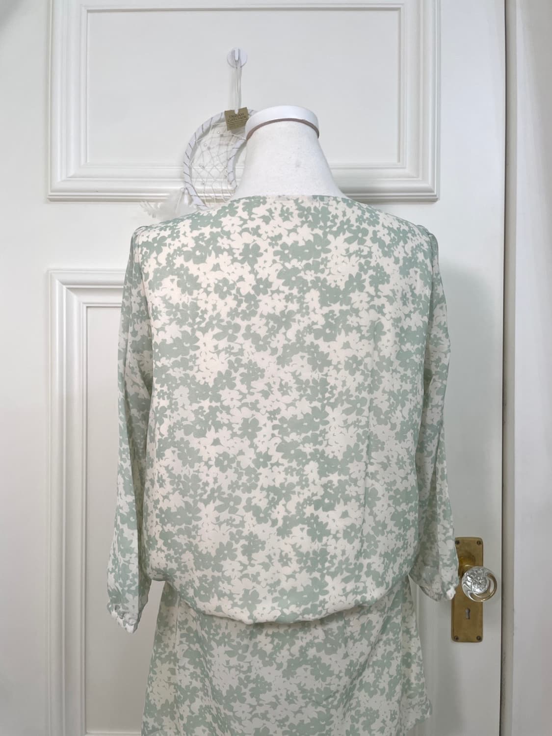 mint ivory flower waist string mini opc 상품이미지4