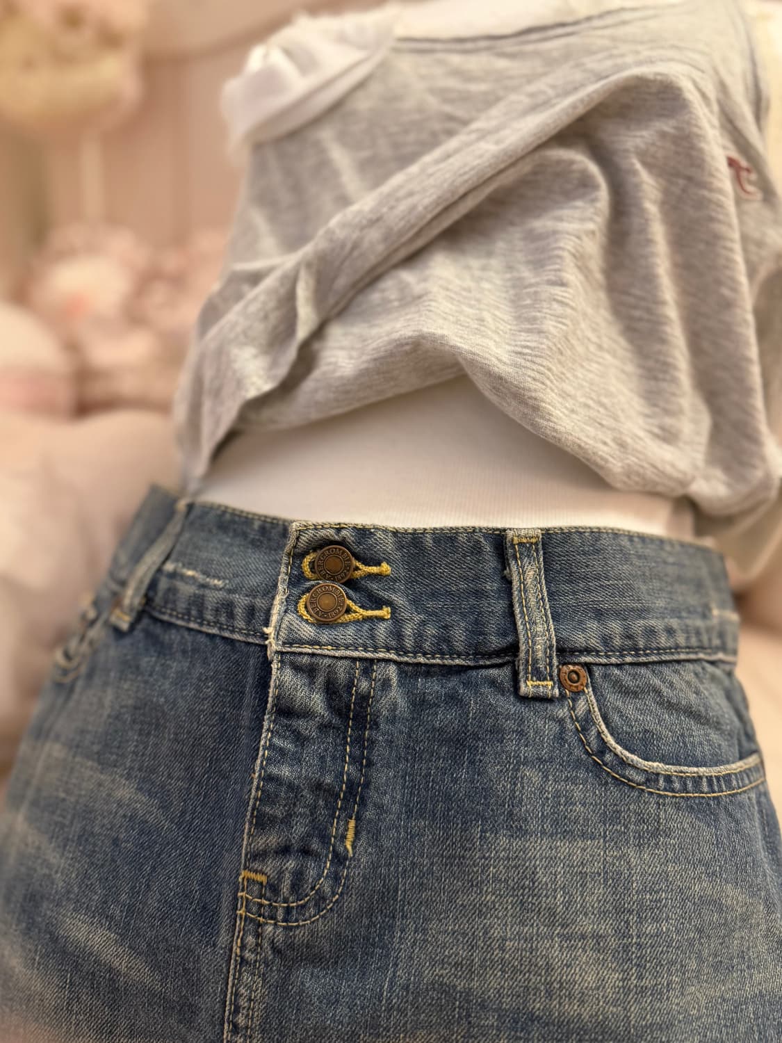 아베크롬비 A&F 새상품 청치마 y2k 26 사이즈2데님스커트로우라이즈 상품이미지3