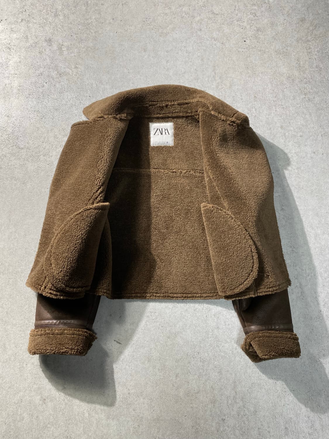[S] ZARA 자라 브라운 크롭 무스탕 자켓 상품이미지5