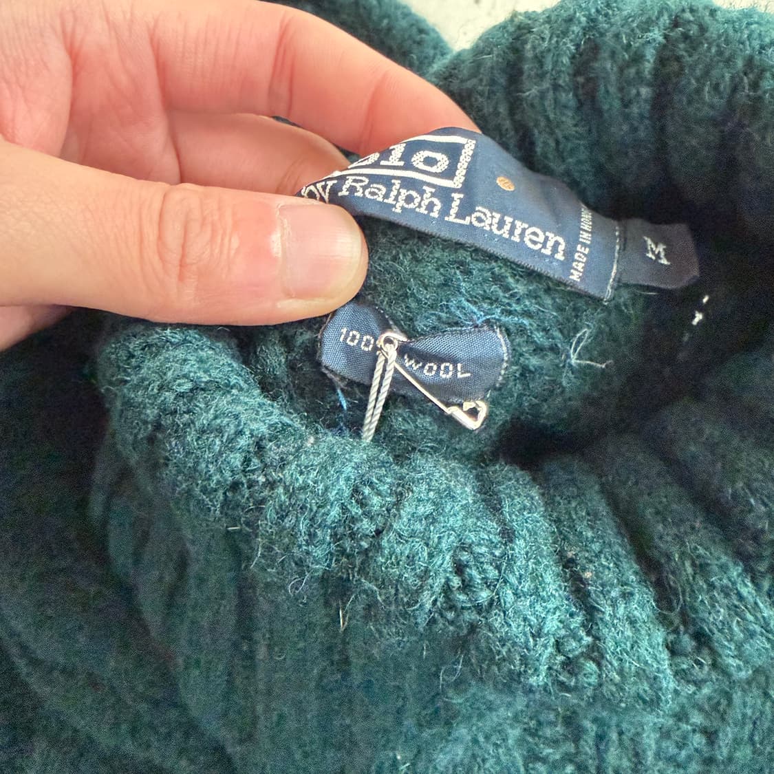 폴로 랄프로렌 케이블 니트 터틀넥 울 스웨터 M 상품이미지6