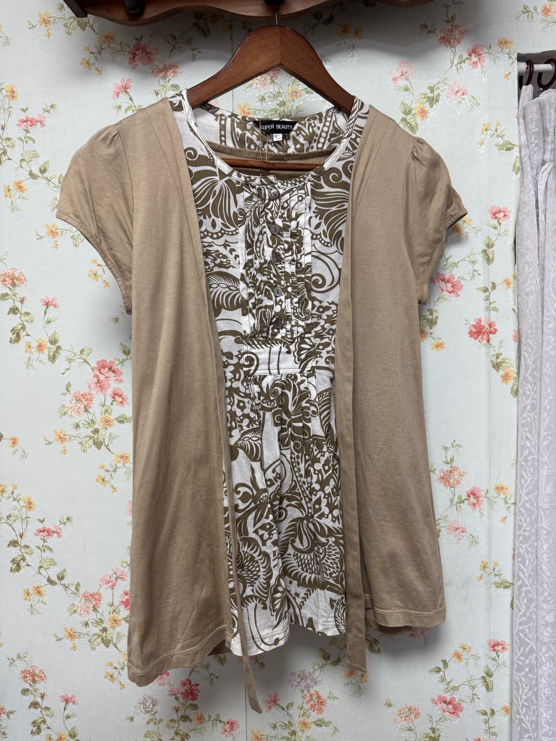 반팔 오픈 레이어드 반팔 상품이미지1