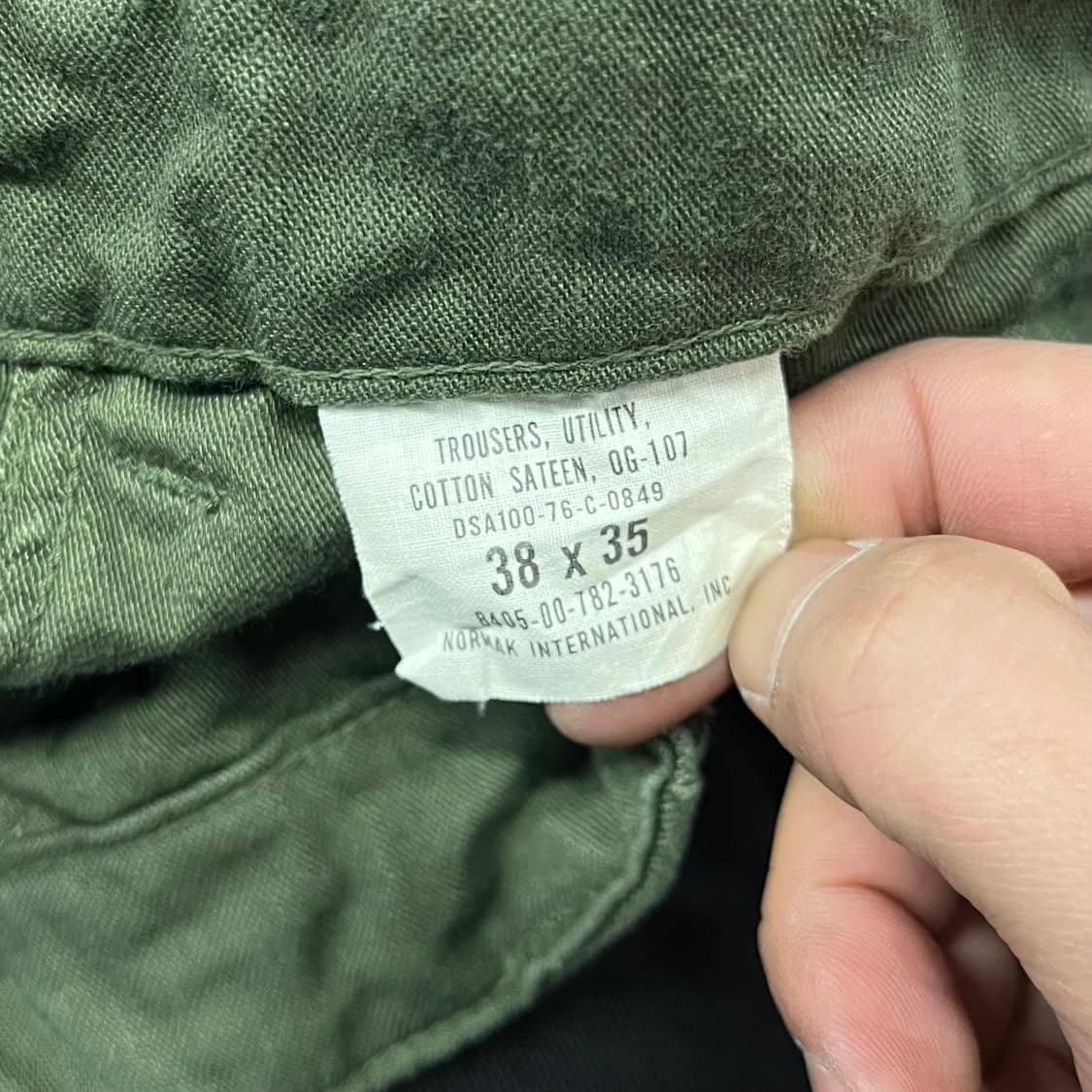 70s 오리지날 미군 OG-107 퍼티그 팬츠 (36“) 상품이미지5