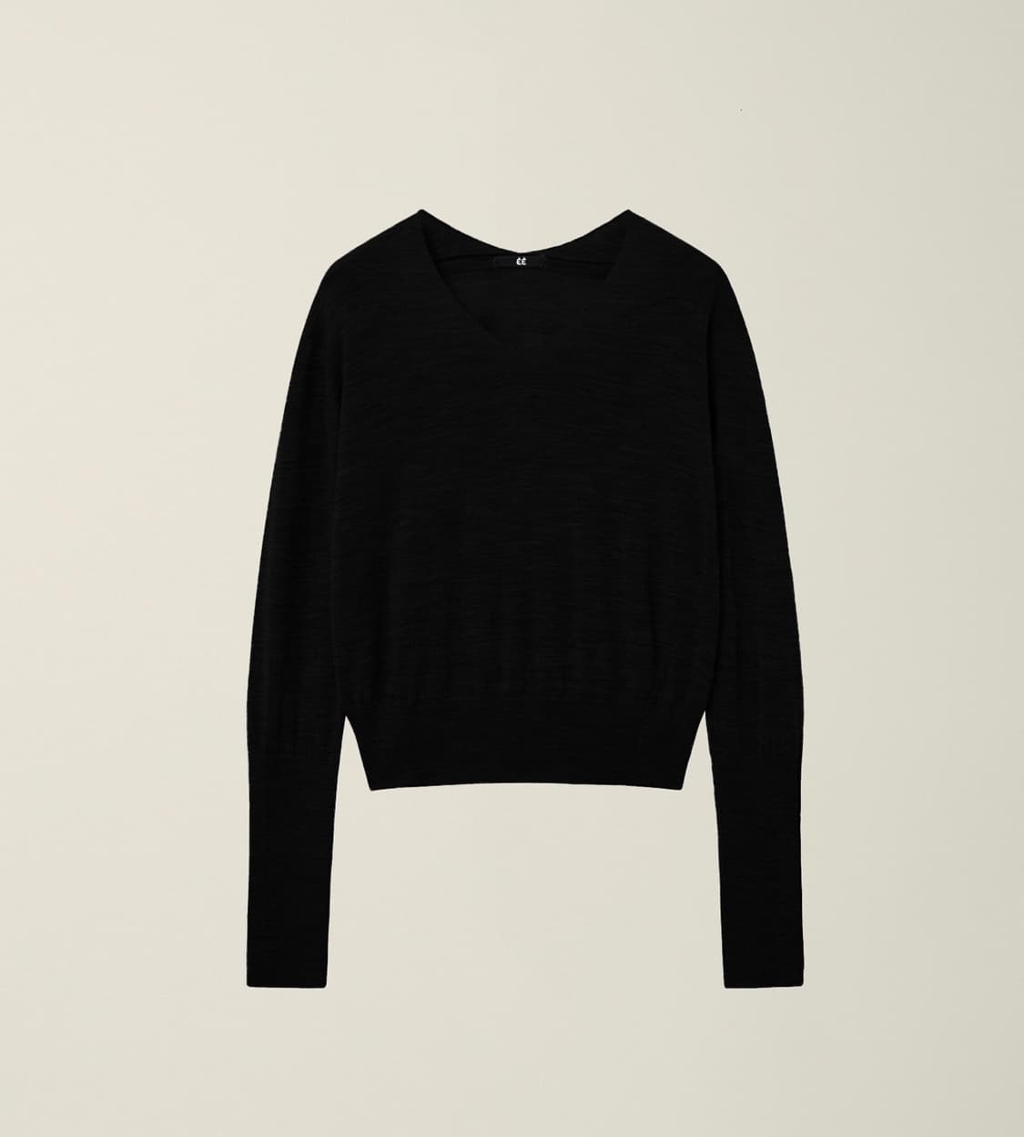 WOMENS V-NECK WOOL KNIT 블랙 상품이미지1