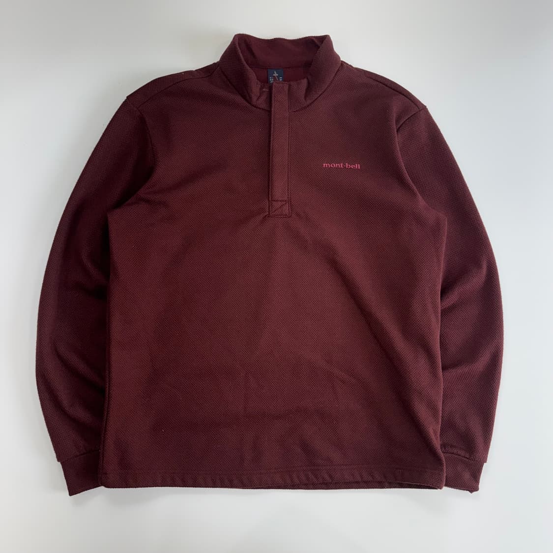 Mont bell 몽벨 버건디 하이넥 기모 반집업 상품이미지3