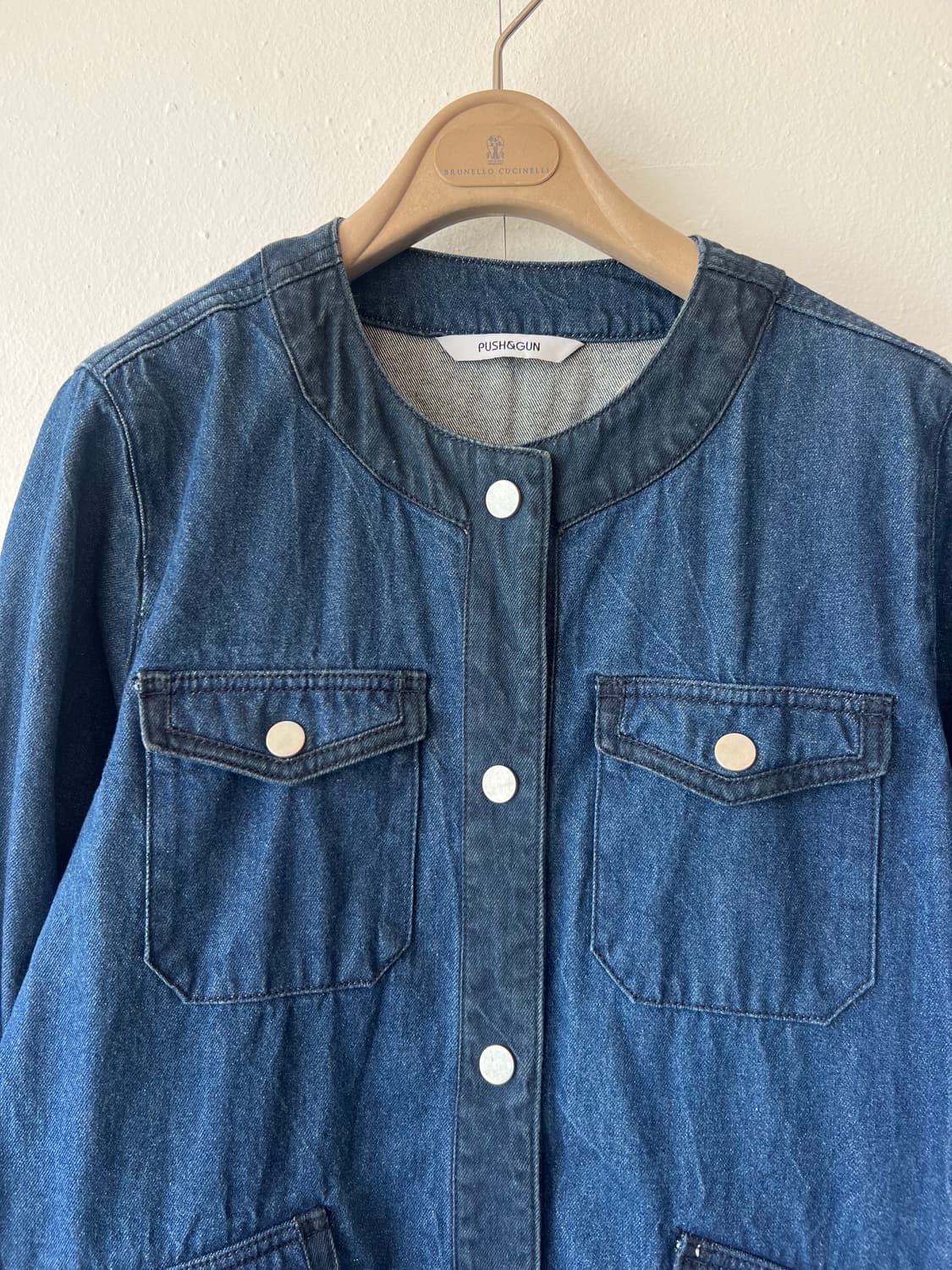 푸쉬앤건 여성 진청데님자켓 라운드청자켓 상품이미지1