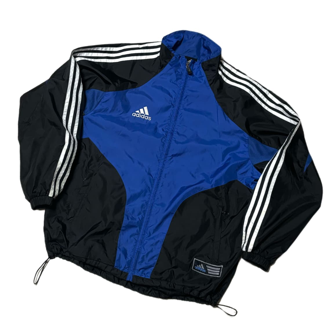 L 아디다스 오버핏 올드스쿨 바람막이 자켓 블루 블랙 상품이미지2