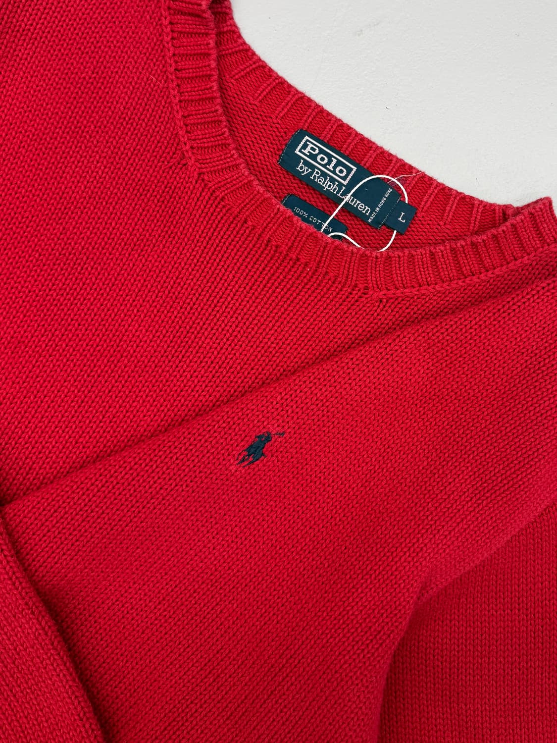폴로 랄프로렌 00‘s 루즈핏 해비코튼 딥레드 니트 상품이미지2