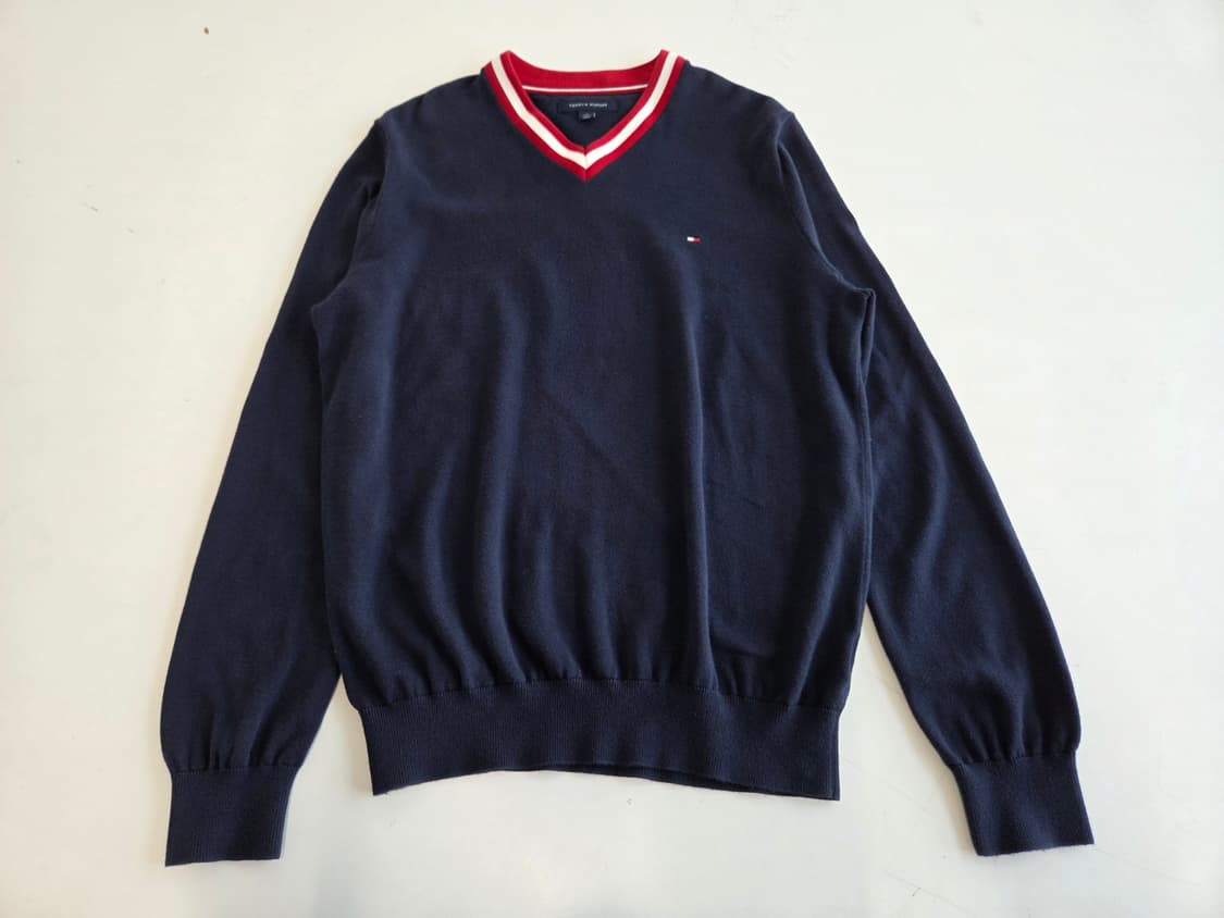 타미힐피거 브이넥 니트 네이비 L/G 상품이미지1