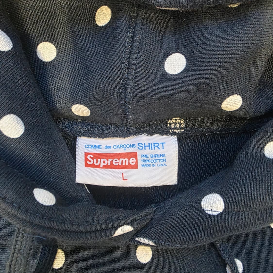[L]슈프림 X 꼼데가르송 도트 후드 상품이미지3