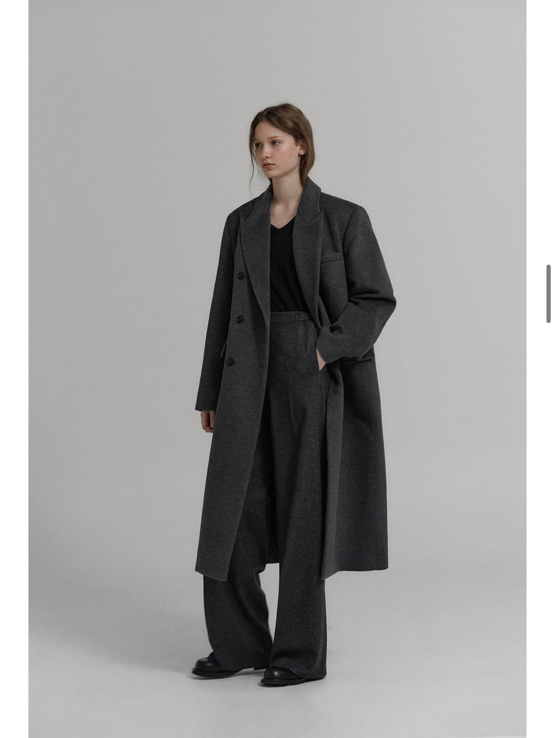 Klean royal cashmere double coat 차콜 S 상품이미지1