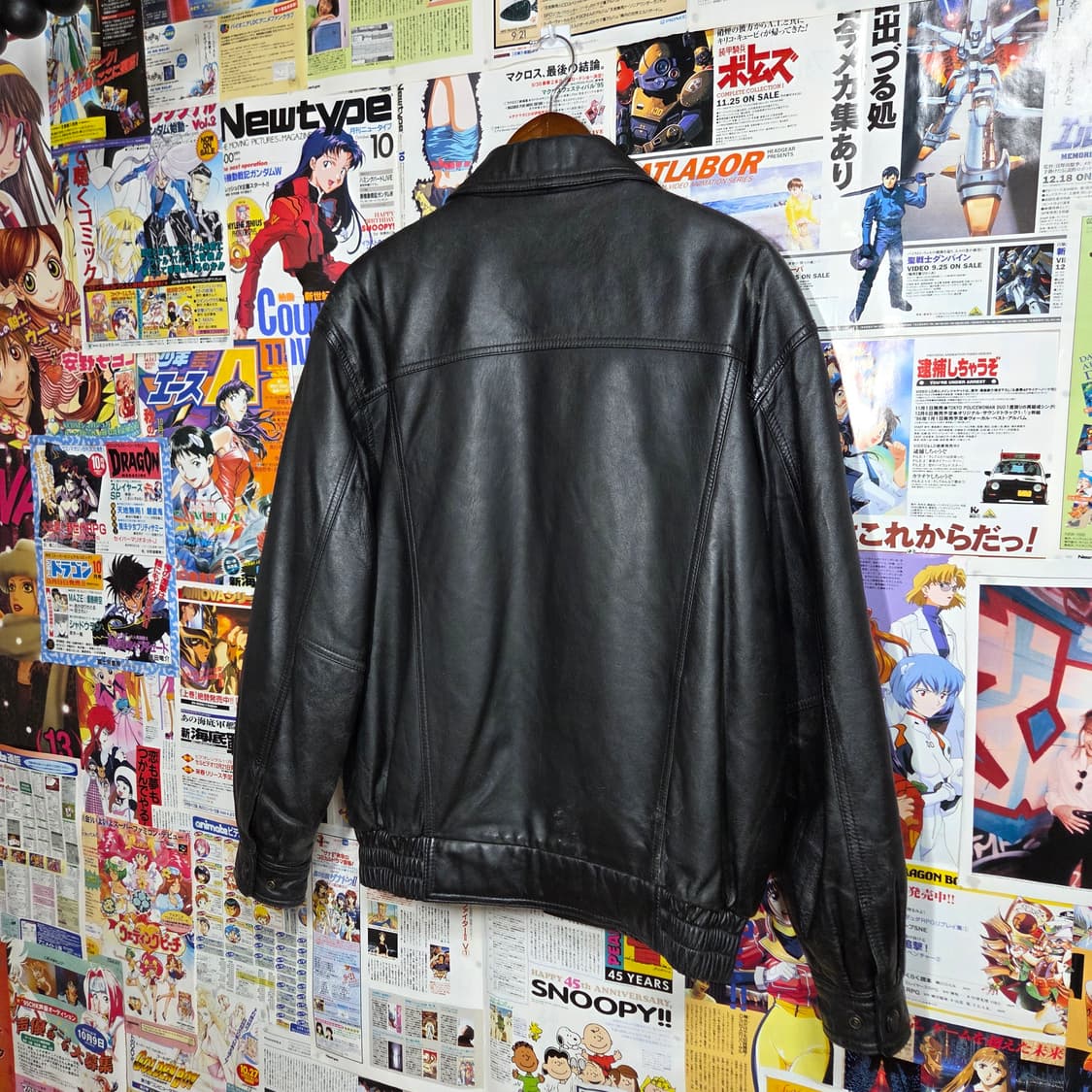 빈티지 양가죽 패디드 누빔 블랙 봄버 자켓 상품이미지7