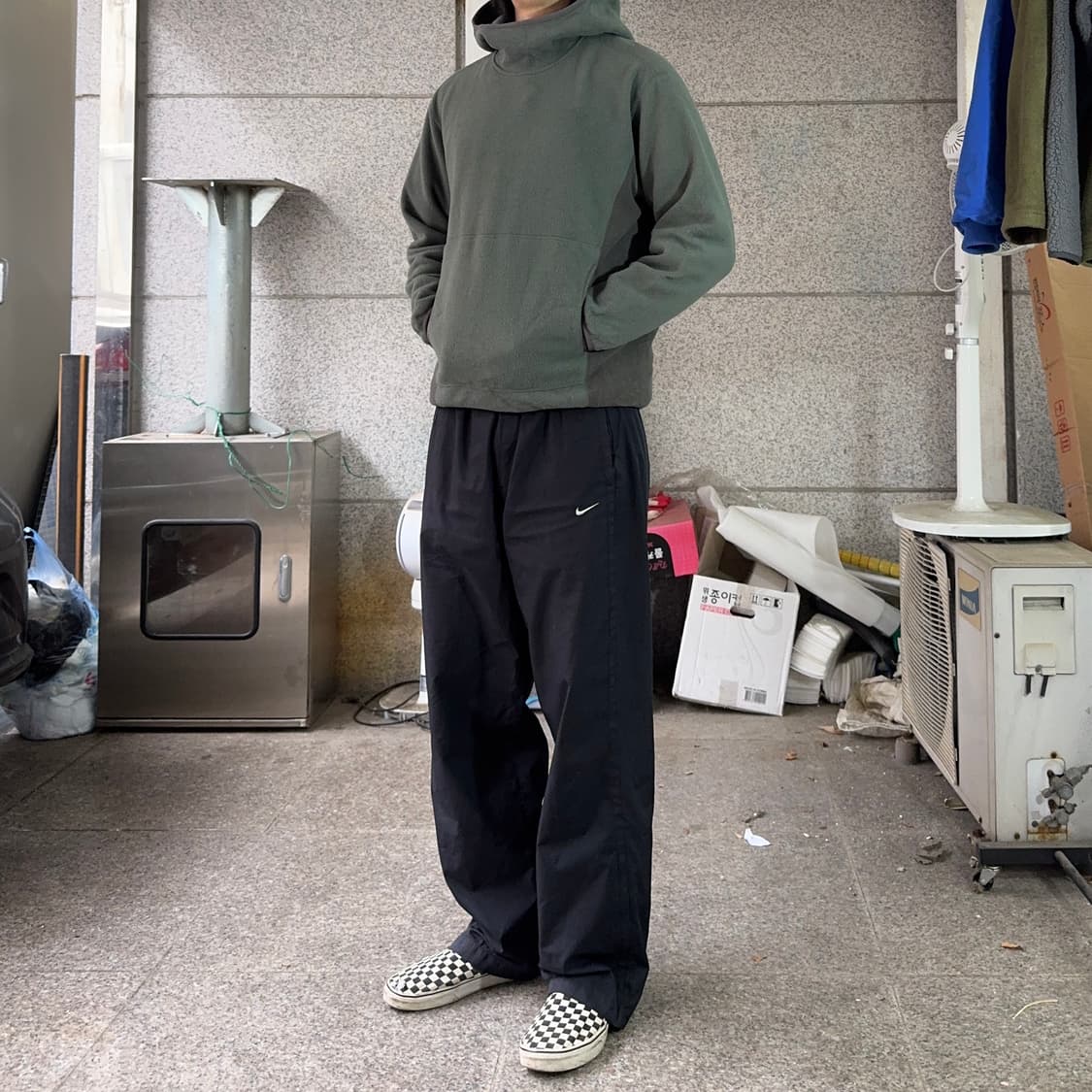 GU JPN 배색 플리스 후드티 상품이미지1