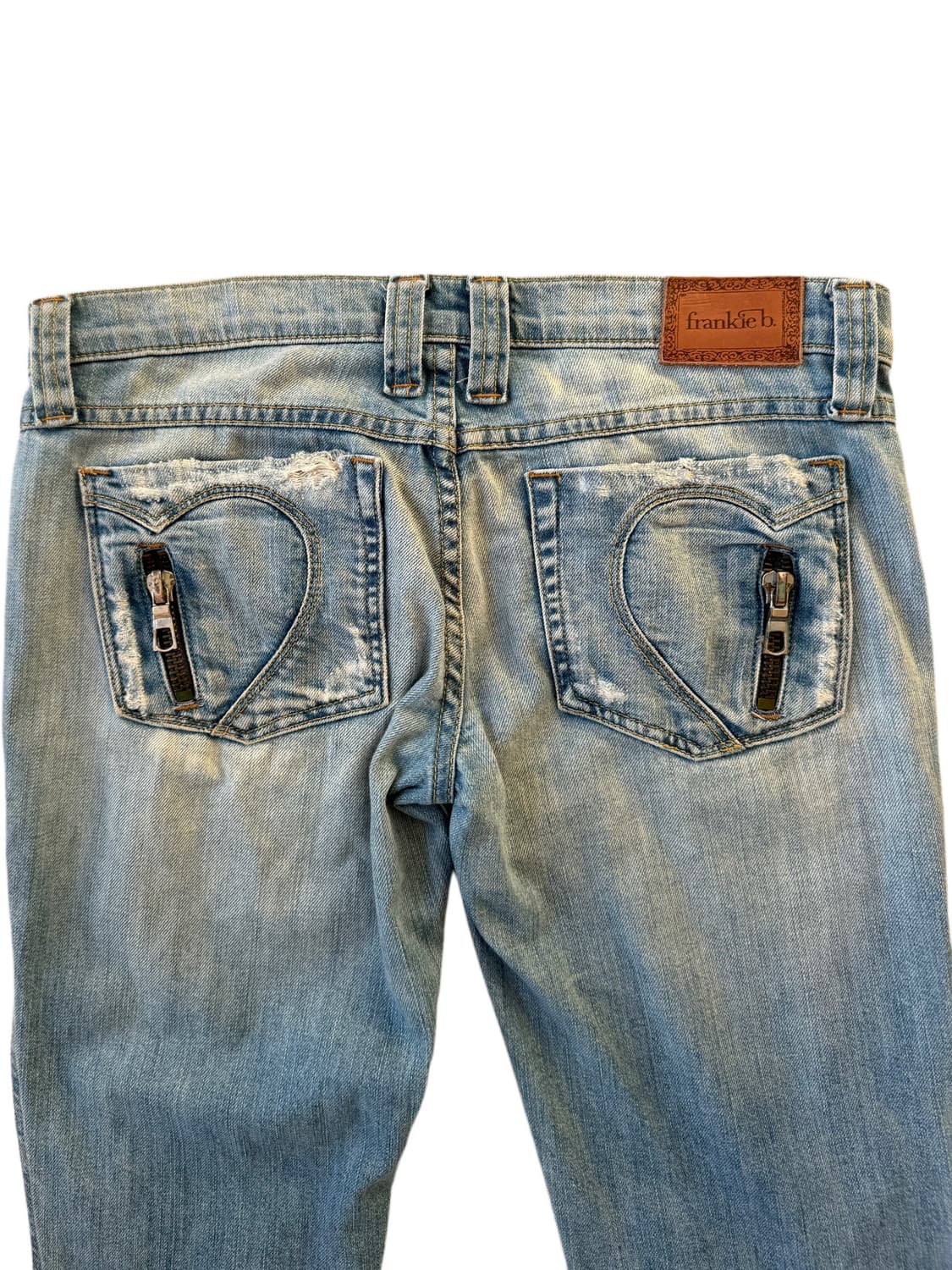 frankie b. 로우라이즈 하트포켓 디테일 Y2K 슬림핏 진 상품이미지2