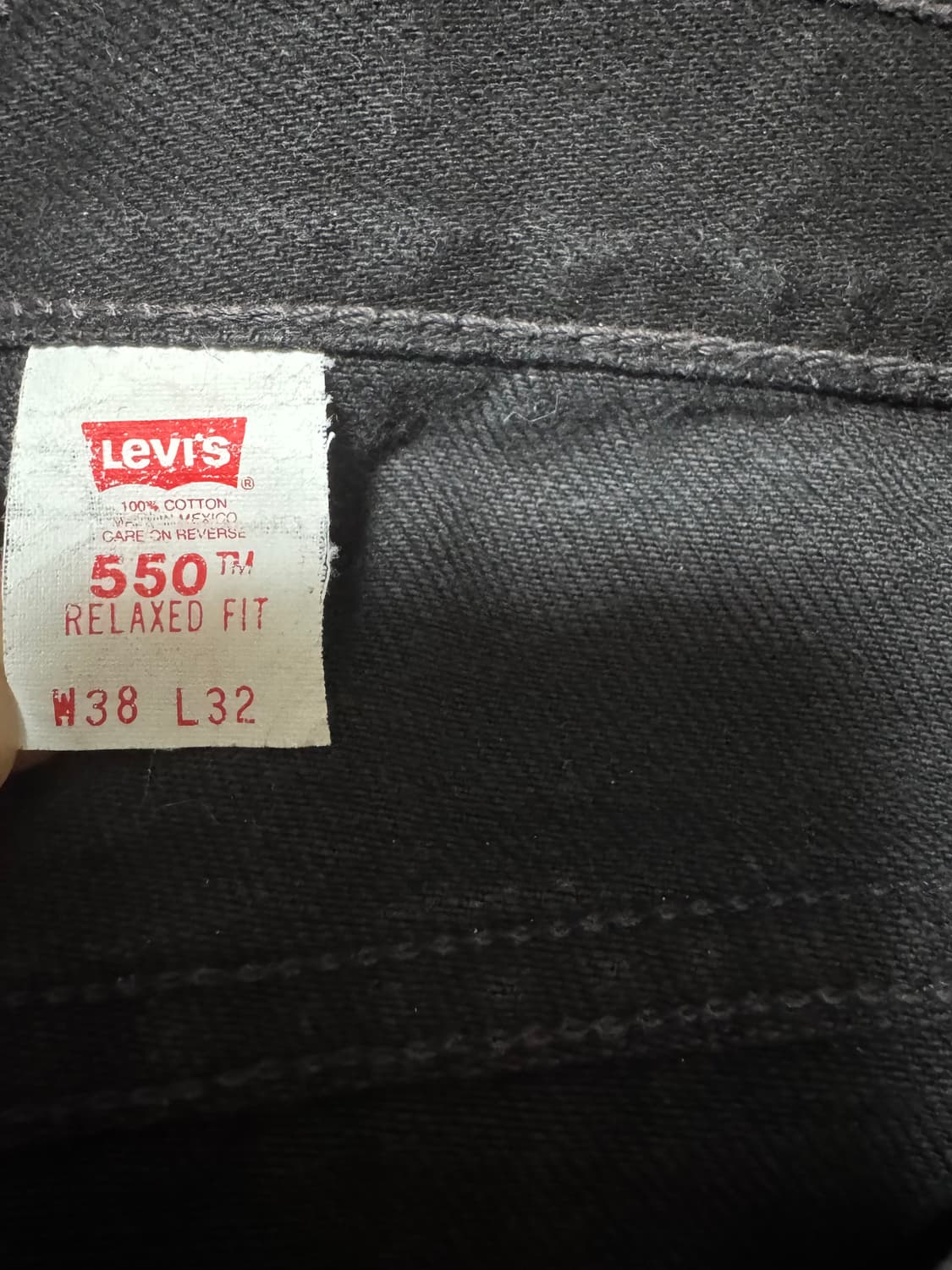 00s 리바이스 550 흑청 W38 L32 컷팅반바지 블랙진 빈티지 구제 상품이미지5