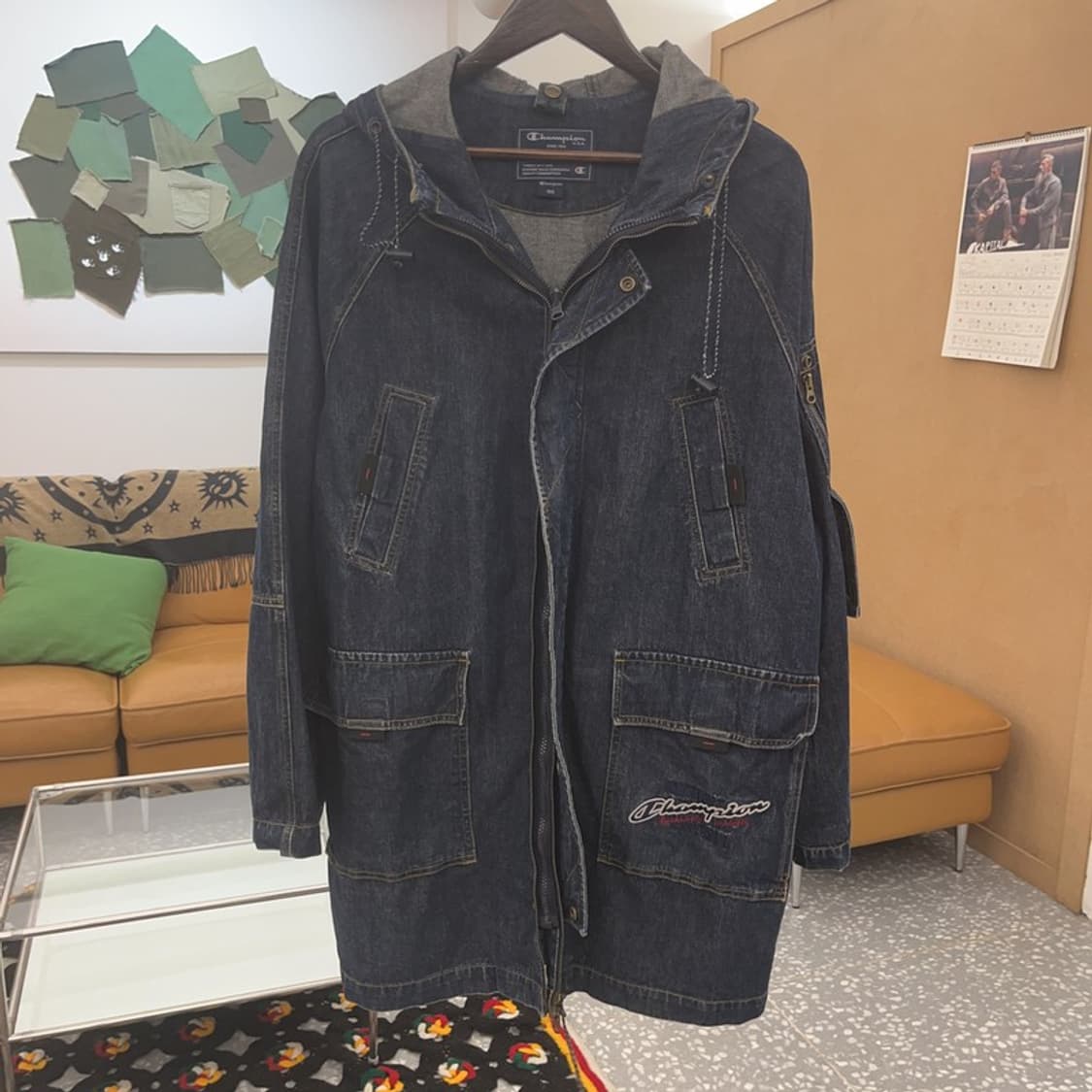 챔피언 올드스쿨 캐주얼 빈티지 미디 데님 자켓 100 C08500 상품이미지3