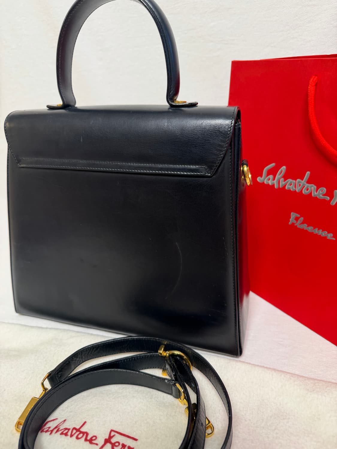 정품 페라가모 간치니 탑핸들백 블랙 차정원백 토트백 핸드백 크로스백 상품이미지7