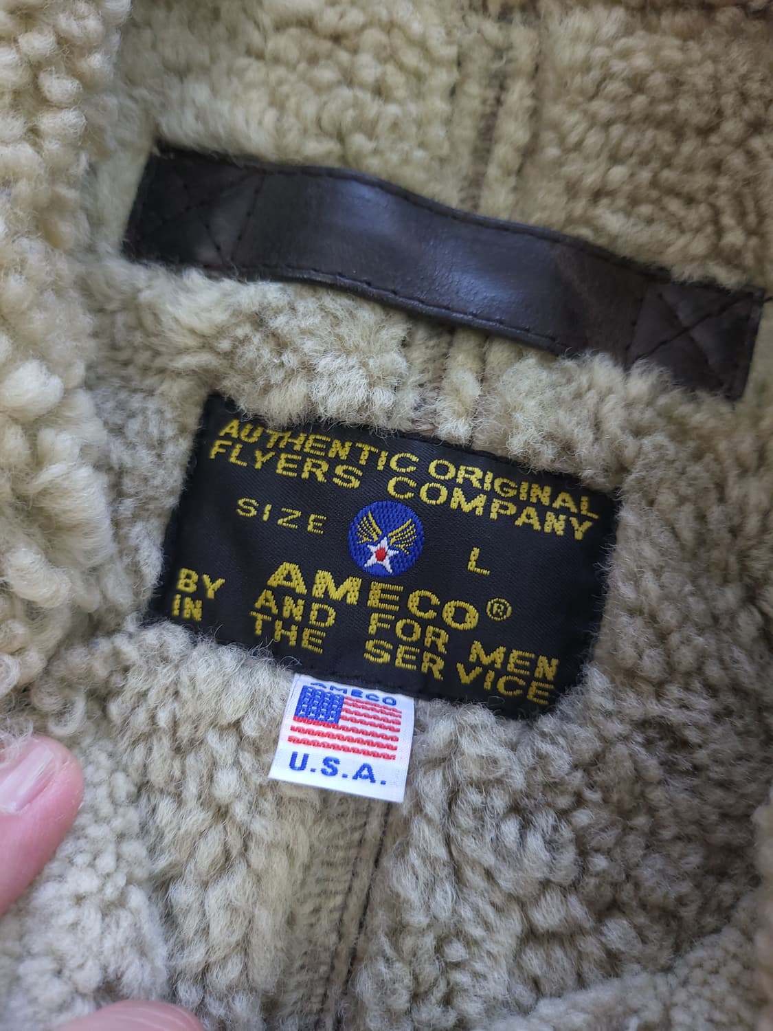 아메코 B-3 양가죽 무스탕 자켓 L 상품이미지6