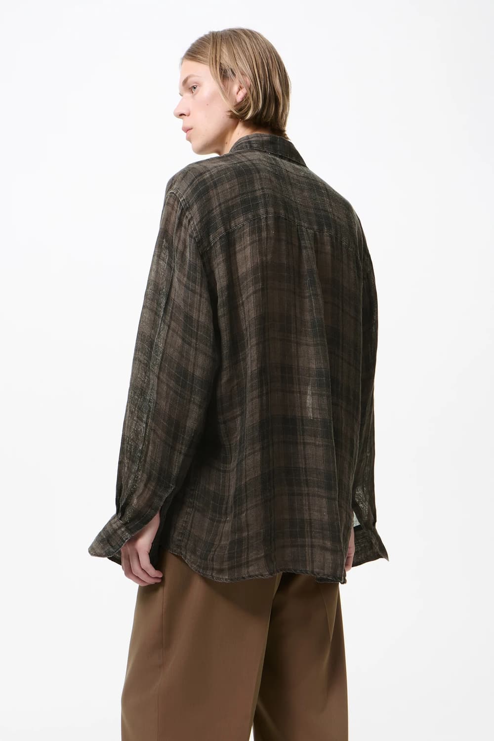 [50]아워레가시26ss 어보브 체크 셔츠/브라운 상품이미지3