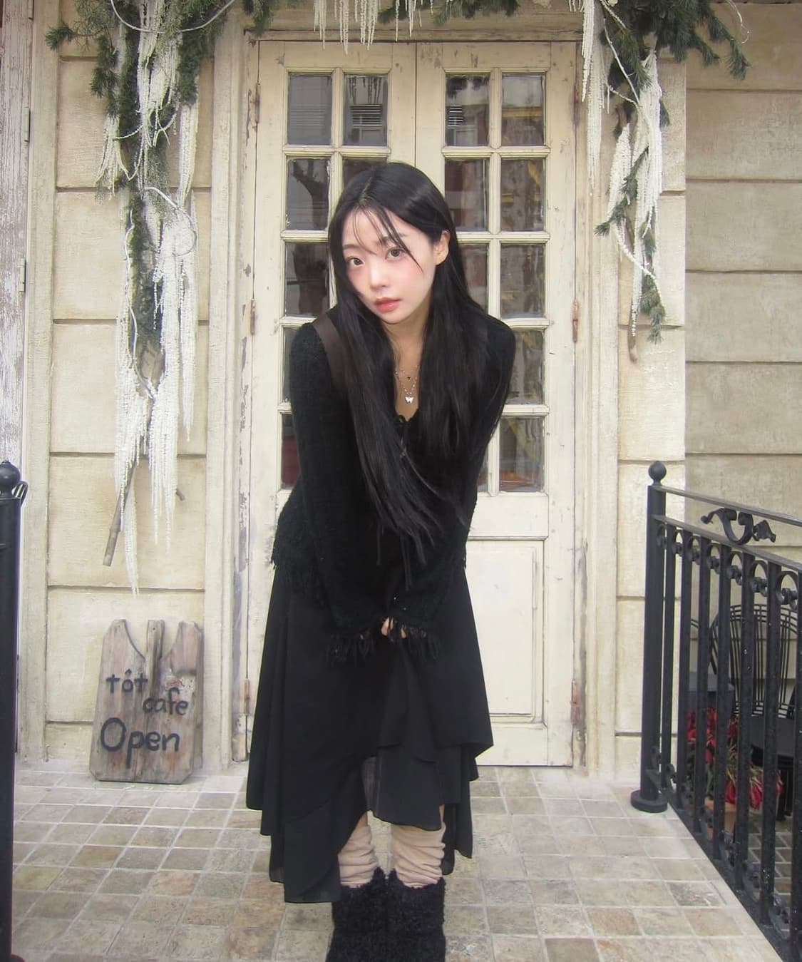 미세키서울 언발란스 레이어드 스커트 블랙  상품이미지4