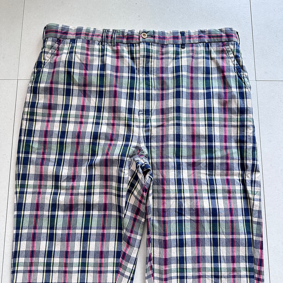 90s 폴로 랄프로렌 마드라스 체크 신치백 코튼 팬츠 38x30 상품이미지2