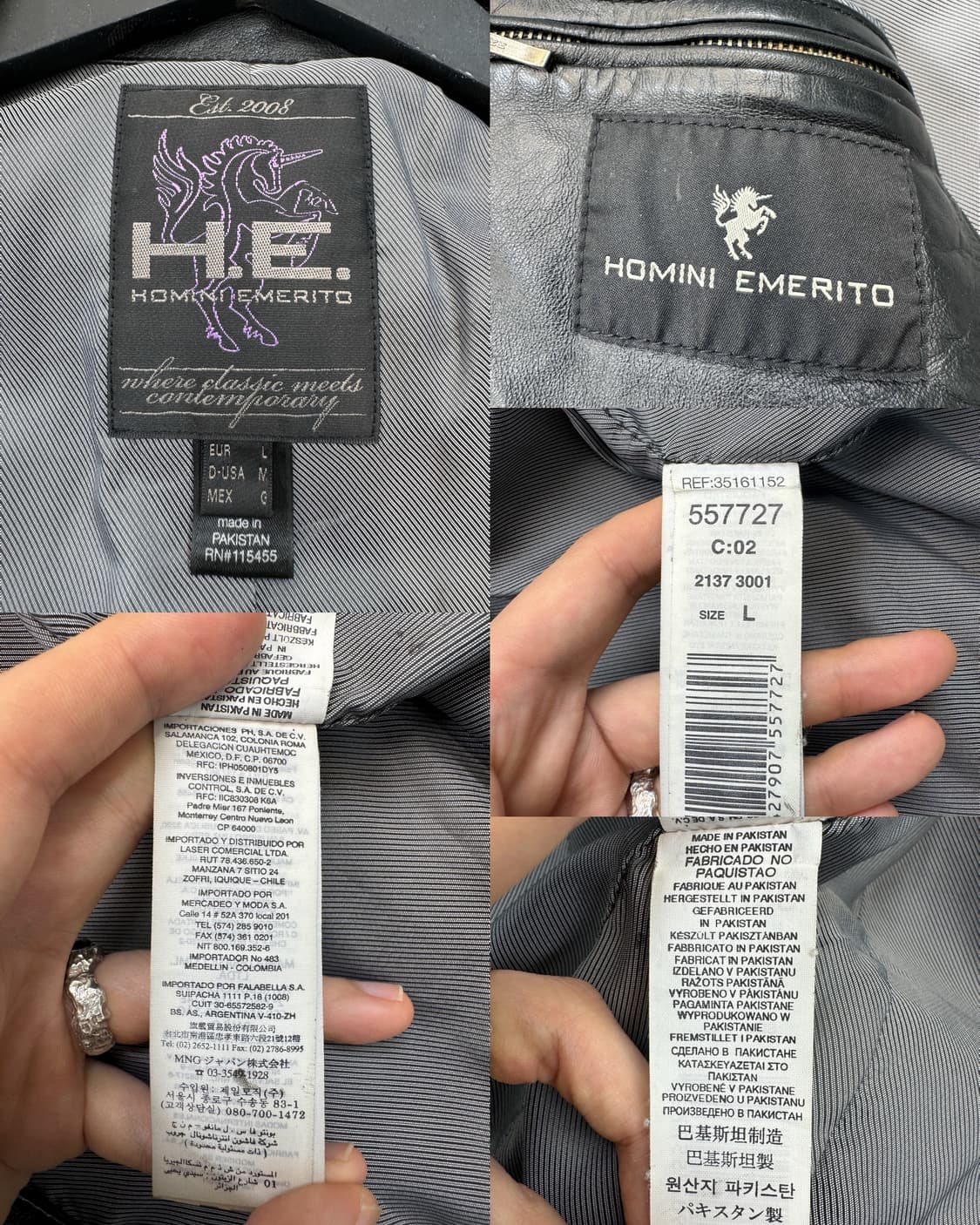 호미니 에메리토 더블 레더 집 자켓 상품이미지7