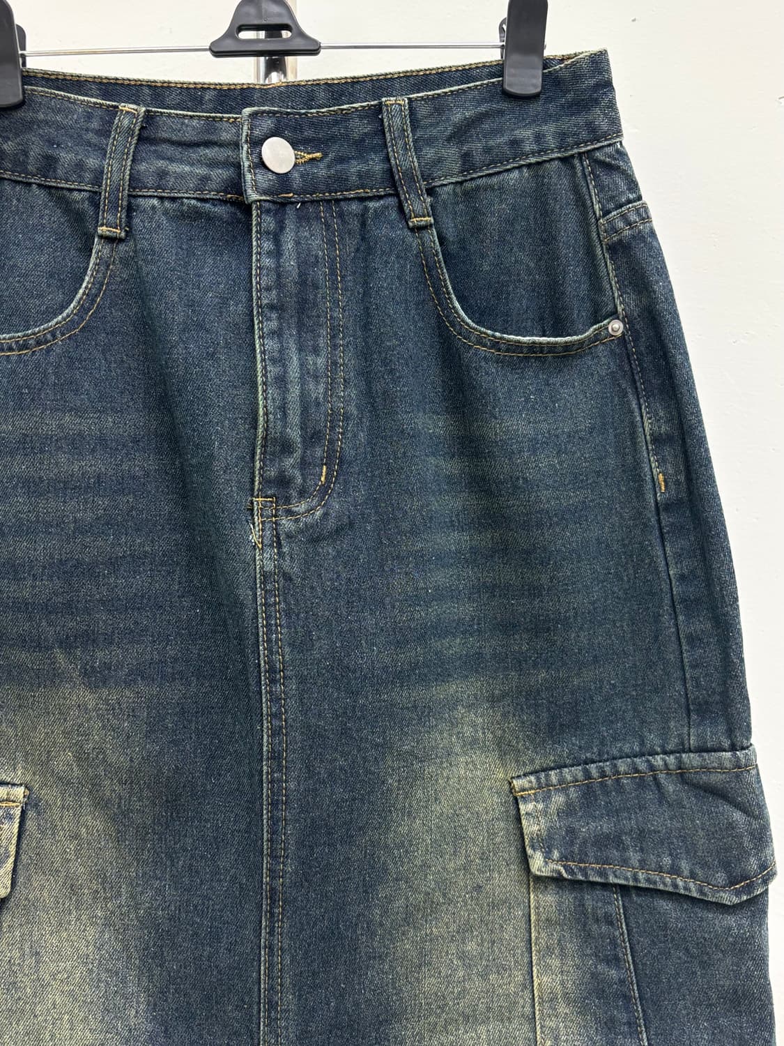빈티지 진청 데님 카고 스커트 상품이미지5