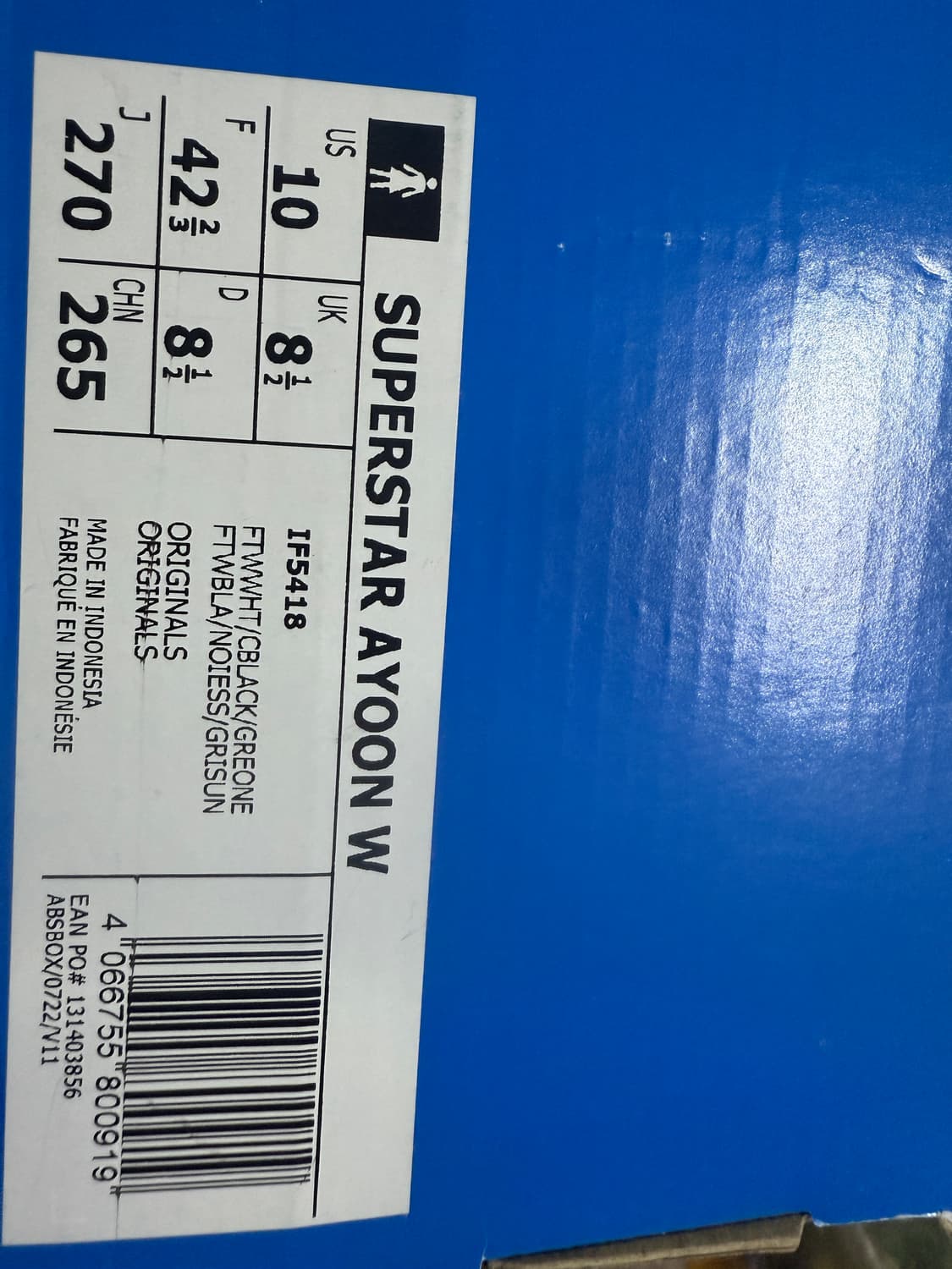 270사이즈 아디다스 슈퍼스타 아윤 우먼스 화이트 블랙 상품이미지5