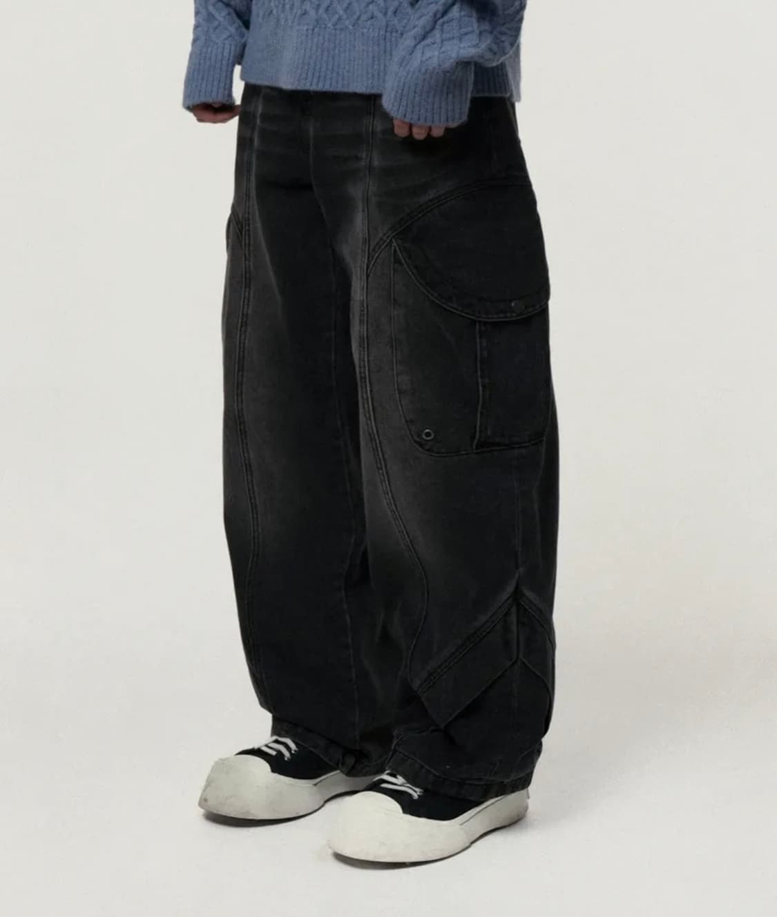 아이돈워너셀 Pryer Cargo Denim Pants Black 상품이미지1