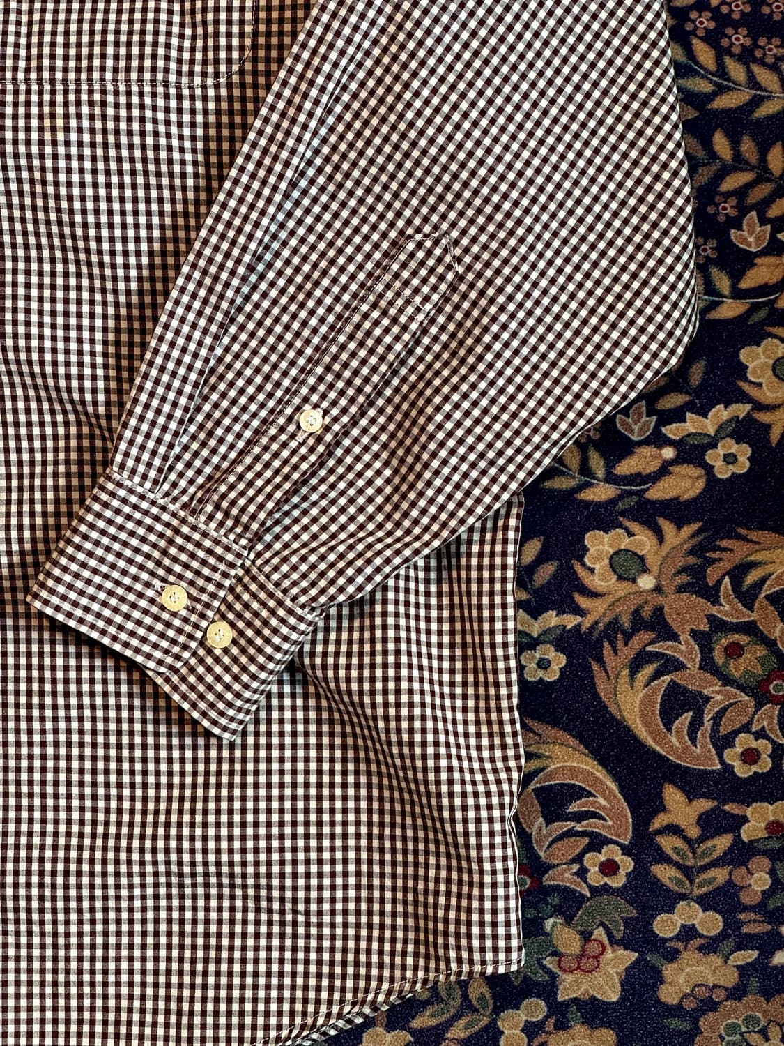 일본판 라코스테 브라운 깅엄체크셔츠 상품이미지4