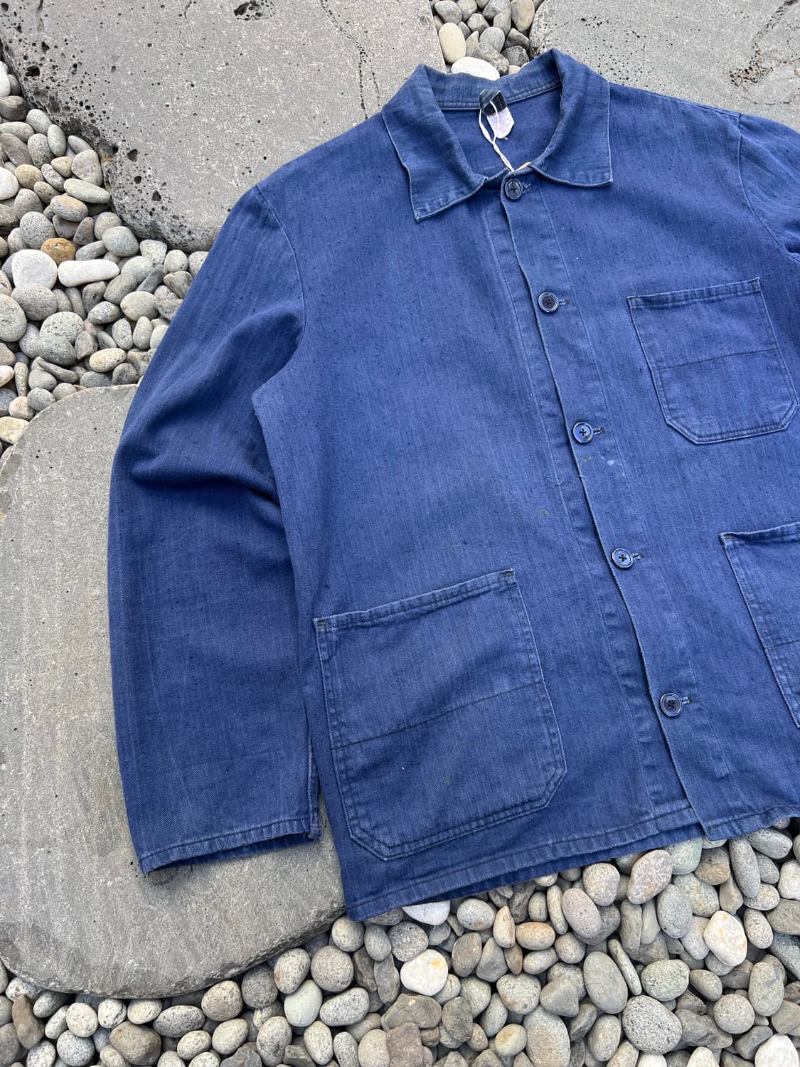 WASHING BLUE OLD HBT 헤링본트윌코튼 프렌치워크자켓 상품이미지7