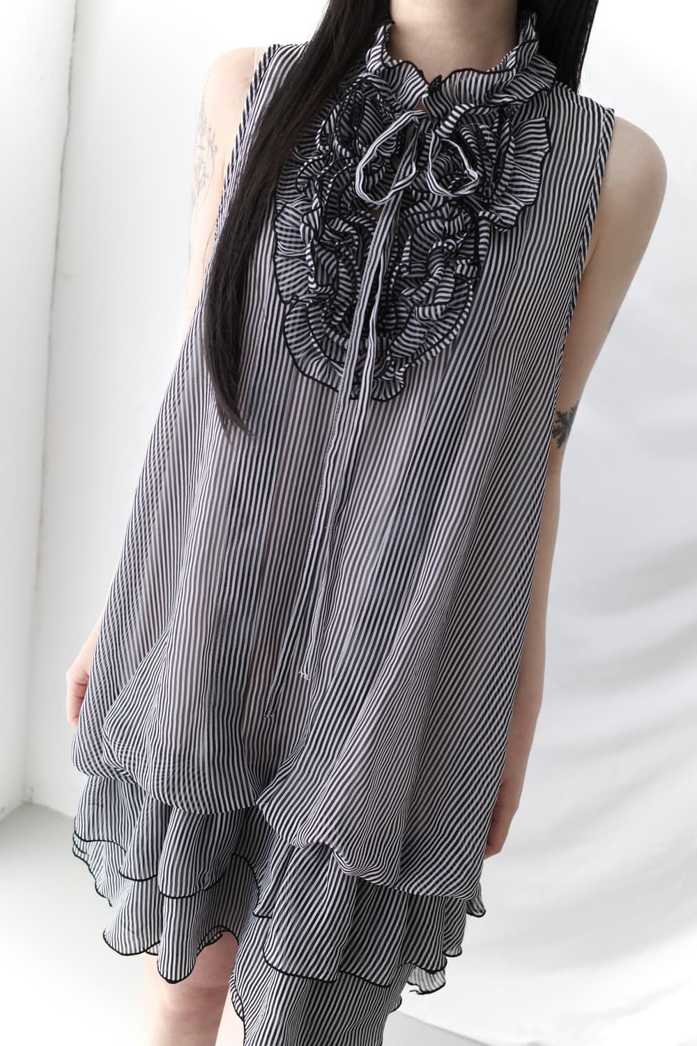 stripe frill sleeveless dress 상품이미지5