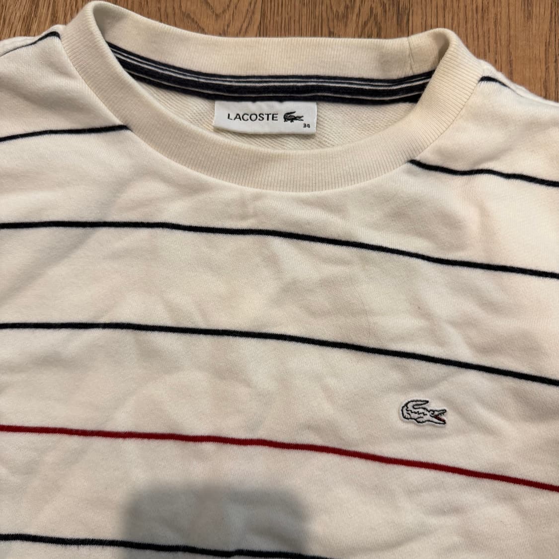 라코스테 스트라이프 라운드 맨투맨 상품이미지2