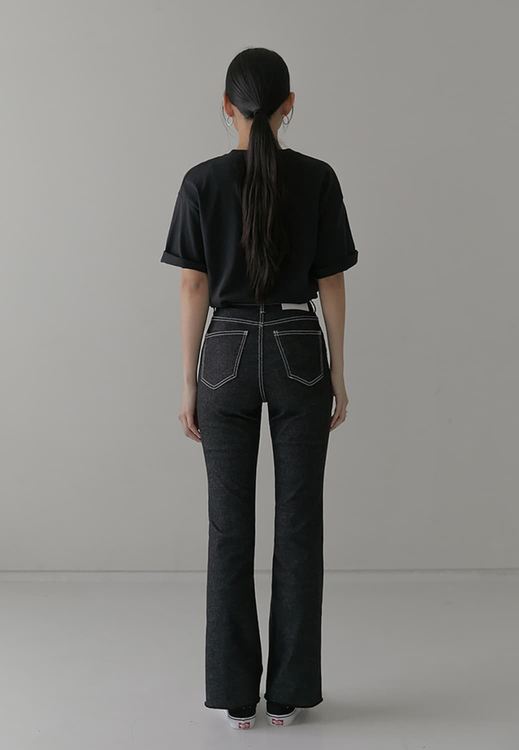 밀리언코르 스티치 컷팅 생지 부츠컷 데님팬츠 S 상품이미지2