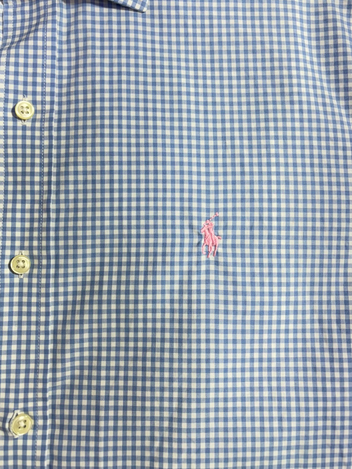 폴로 랄프로렌 핑크포니 하늘체크 셔츠  상품이미지4