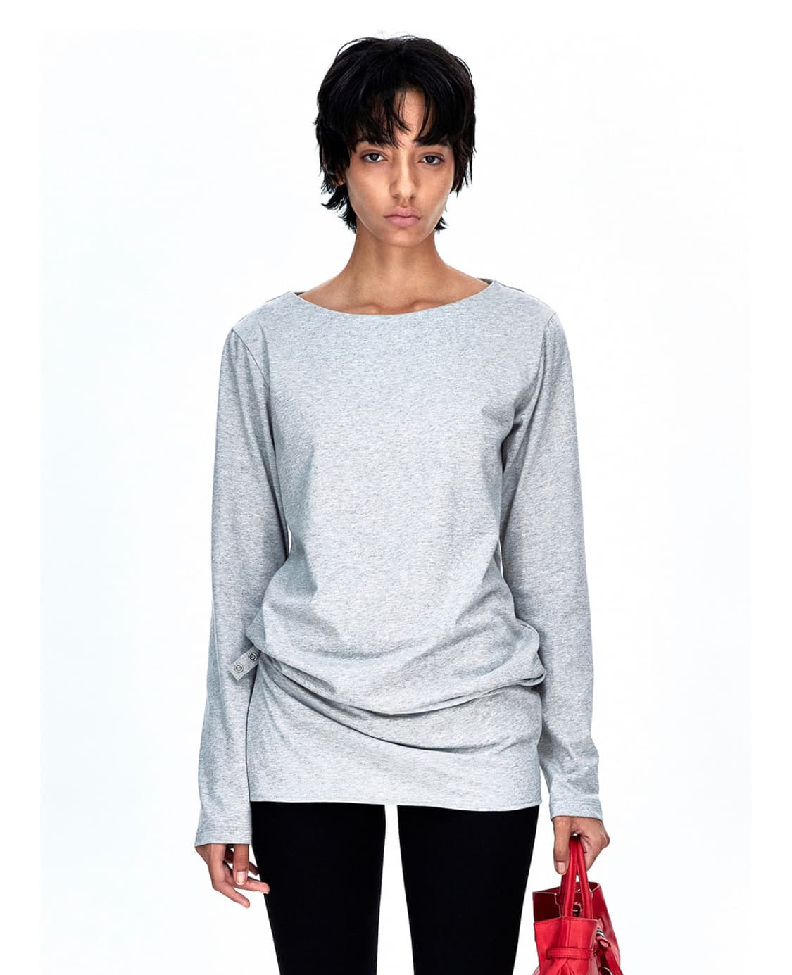 마지셔우드 BOATNECK WRAP LONG SLEEVE WHITE 상품이미지2