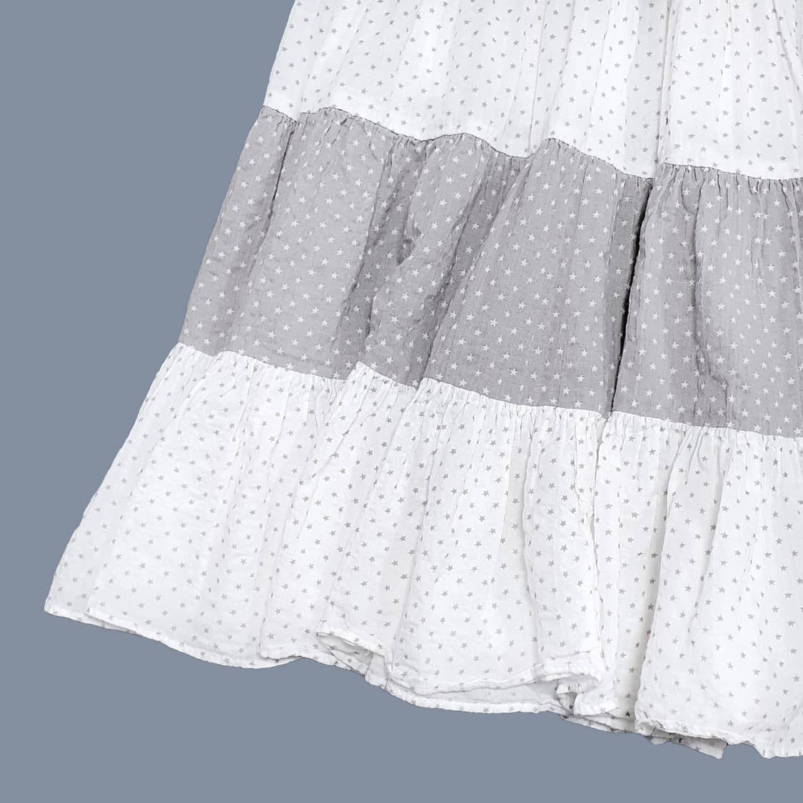 별 도트 패치워크 밴딩 미디 스커트 그레이 상품이미지4