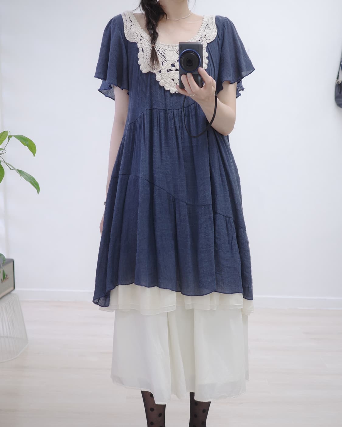 Magic Sound navy lace dress 상품이미지3