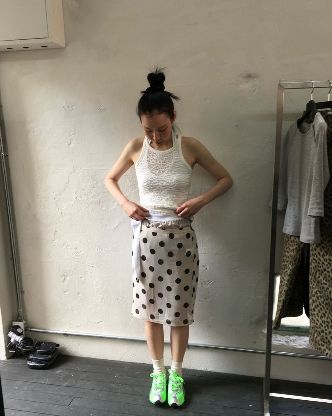 오데스  레이어드 도트 스커트 상품이미지2