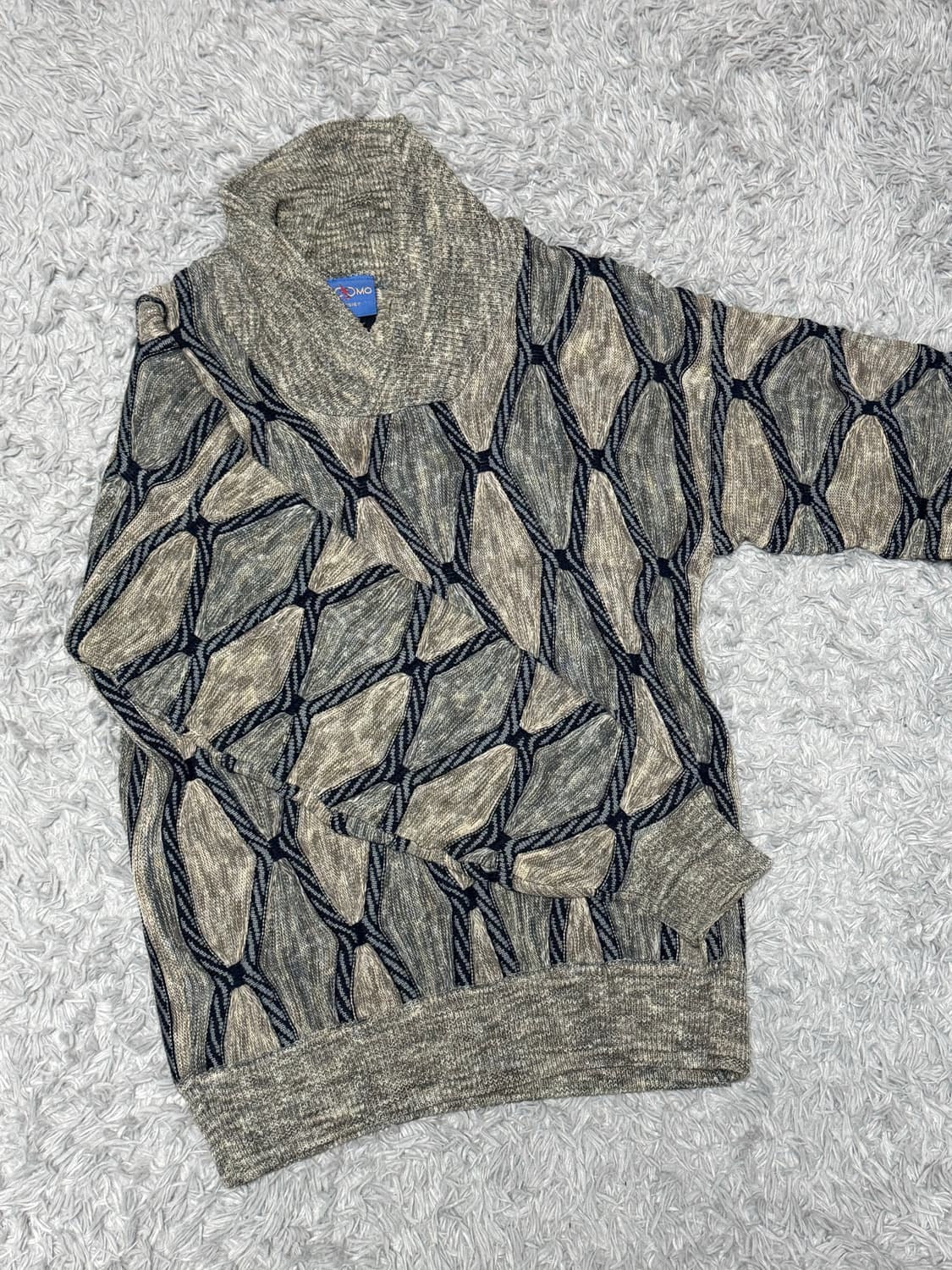 90s 빈티지 자카드 터틀넥 니트 상품이미지1