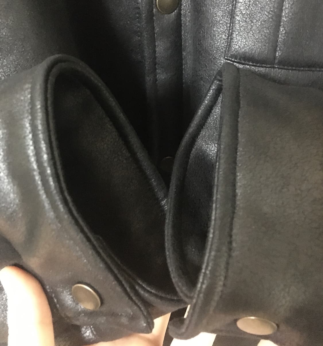 자라 더블 페이스드 오버셔츠 블랙 판매합니다 상품이미지4