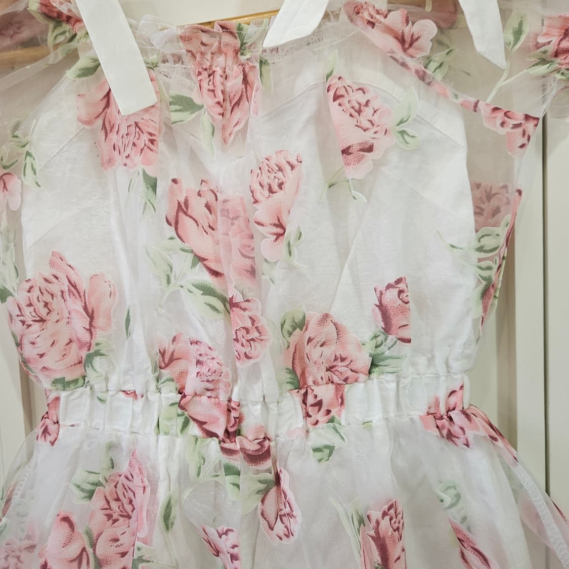 리즈리사(LIZ LISA) 로즈 오프숄더 쉬폰 점프수트 / 원피스핏 상품이미지4