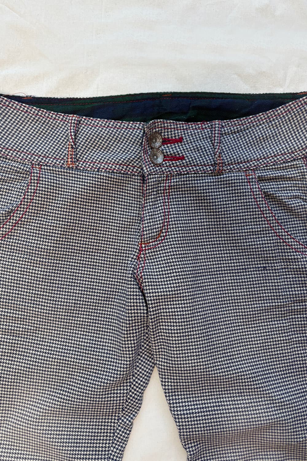 Houndstooth Pattern Cropped Capri Pants  상품이미지7