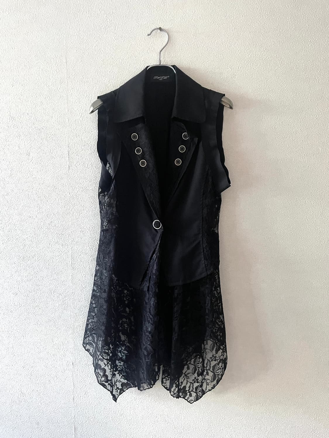 vintage black godic vest onepiece 상품이미지3
